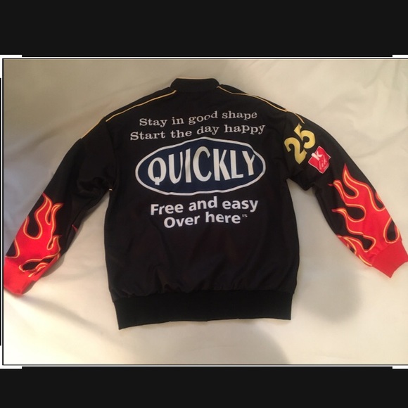 SHEIN Fire and Graphic Letter Bomber Jacket - Picture 3 of 3